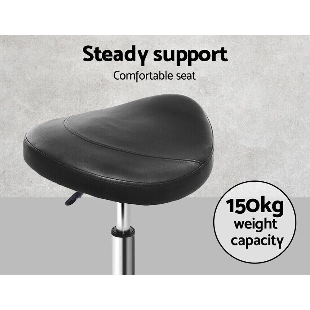 Artiss 2x Salon Stool Saddle Swivel Chair