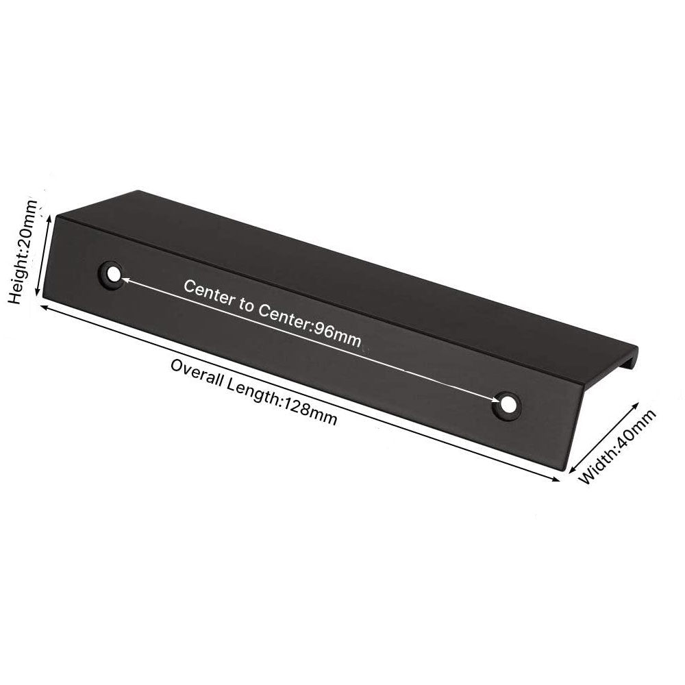 Aluminum Kitchen Cabinet Bar Handles Drawer Handle Pull black hole to hole 96mm