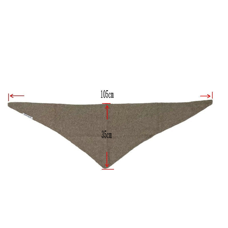 White Chic Wool Blend Knit Triangle Scarf - Versatile & Warm Fashion Accessory - 105 x 35cm