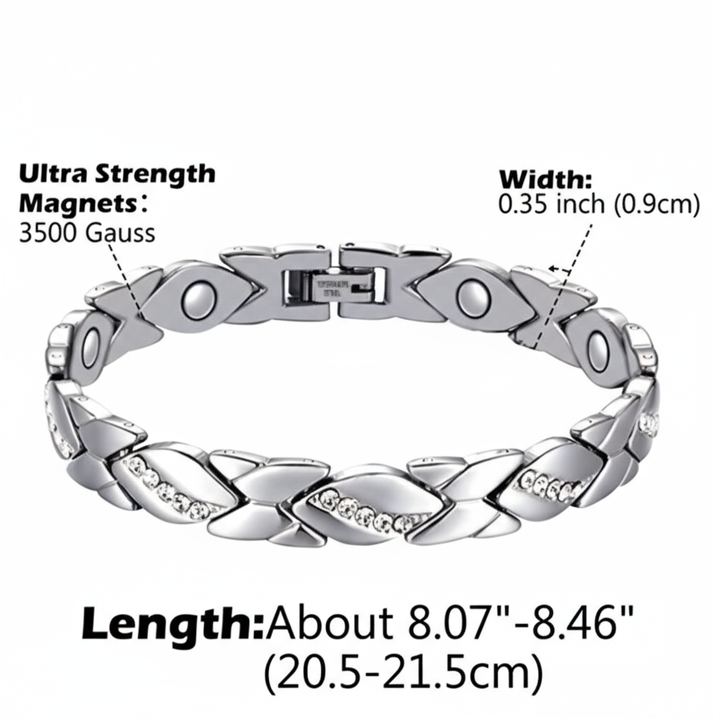 Christmas gift Stylish Ancient Copper Magnetic Therapy Bracelet with Diamond Accents - Enhance Health & Elegance（bronze）