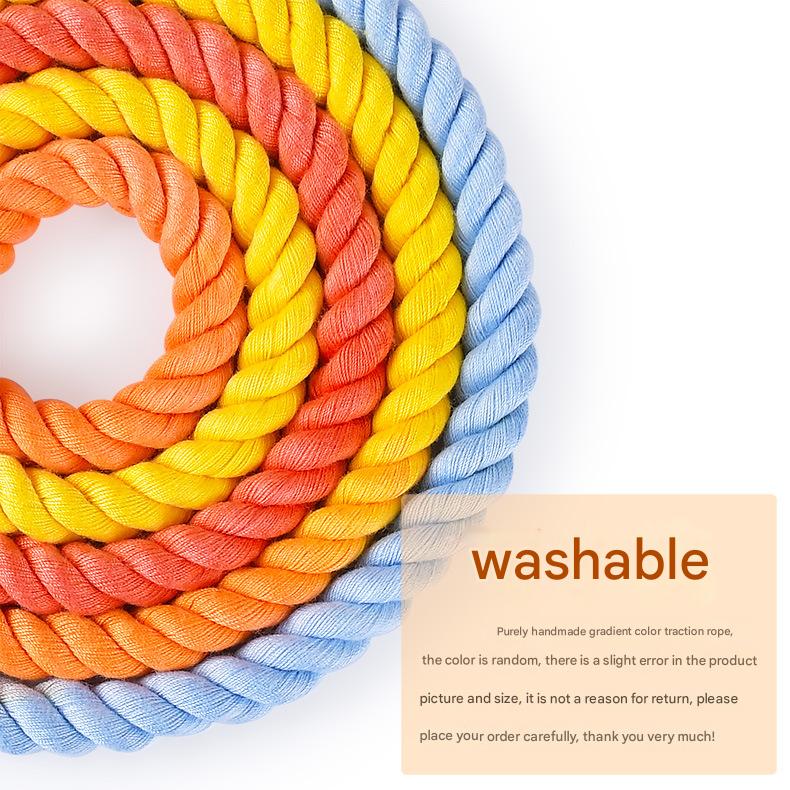 Handmade Gradient Rope Dog Collar & Leash Set - Colorful Braided Cotton (Light green - Size S)