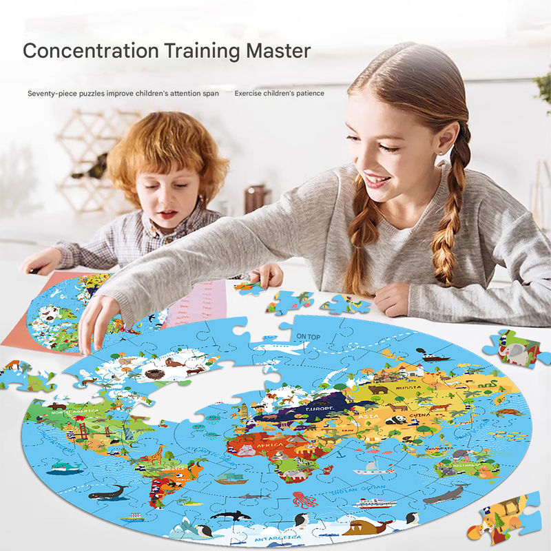 Unicorn puzzle Round Cardboard 70-Piece Jigsaw Puzzle - Educational Kids Puzzle Toy, Fun & Engaging